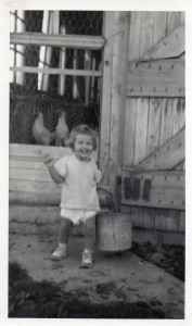 Susan with chickens
